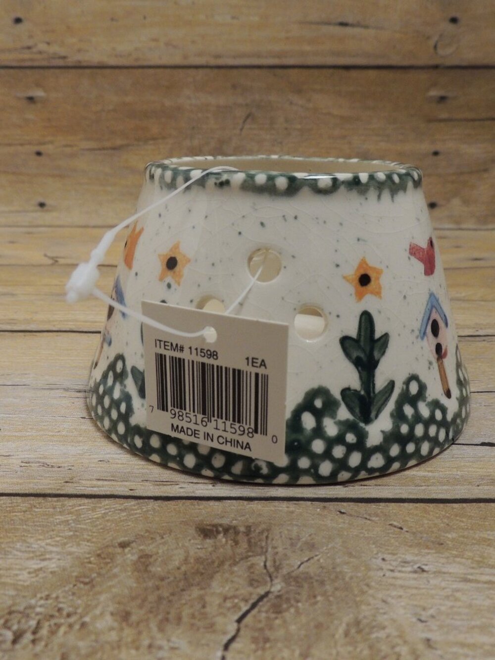 Vintage 1998 Tender Heart Treasures Candle Topper Birdhouse & Floral Design NEW